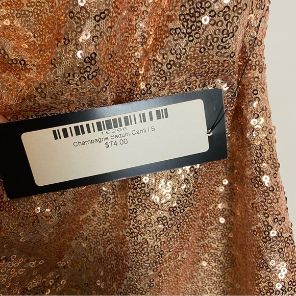 NWT LUSH / champagne sequin cami s - Picture 3 of 7